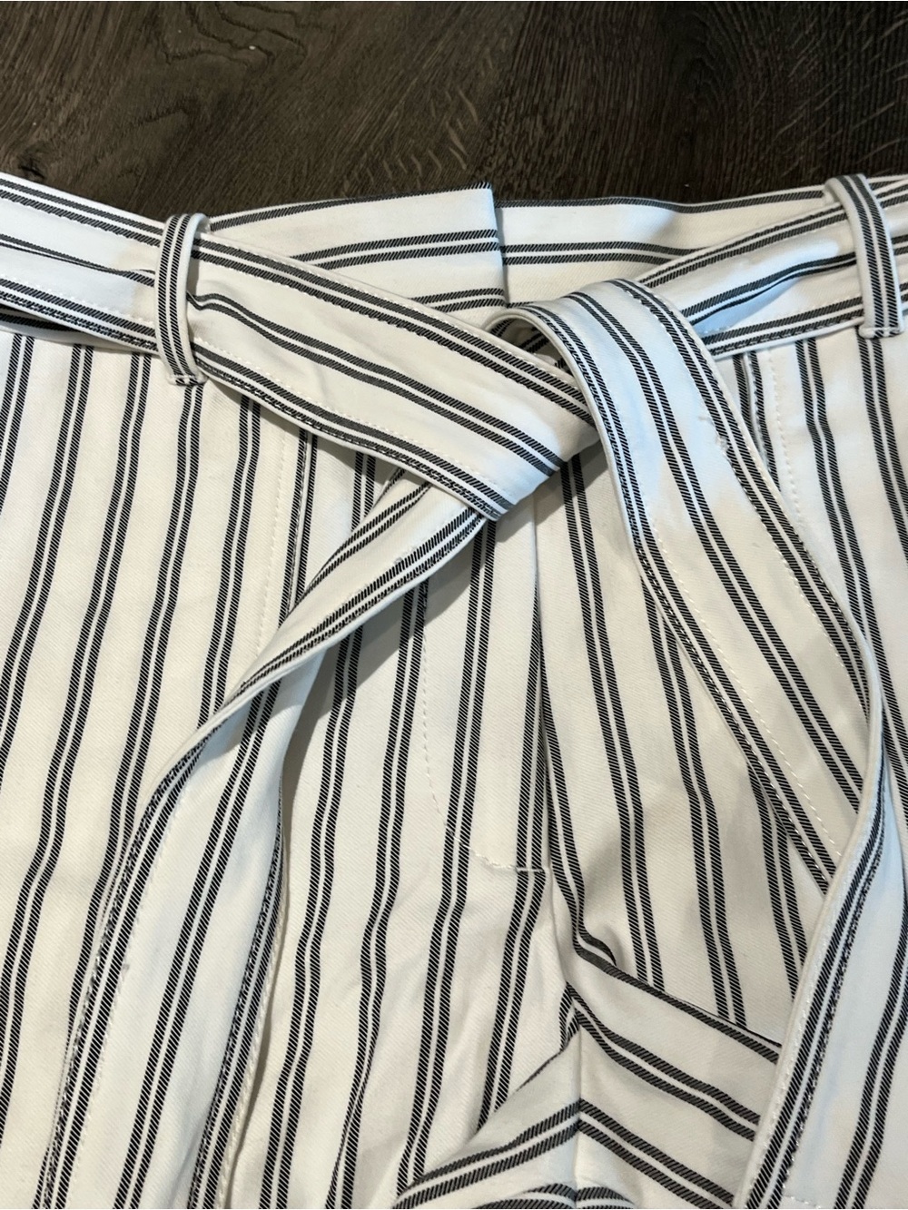 Ann Taylor Striped Tie Waist Shorts | Size 6 | Nautical Summer Style - Picture 2 of 5